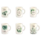 Mugs Botanique de 40 cl en porcelaine  x6 - Fiducial