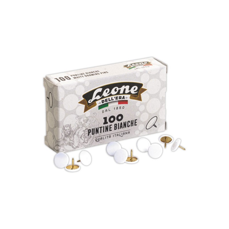 Punaises tête capsulée blanche - acier  x100 - Fiducial