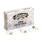 Punaises tête capsulée blanche - acier  x100 - Fiducial