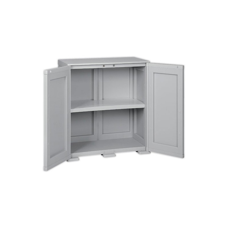 Armoire basse polypropylène 2 portes battantes 79x43x85,50 cm gris  - Fiducial