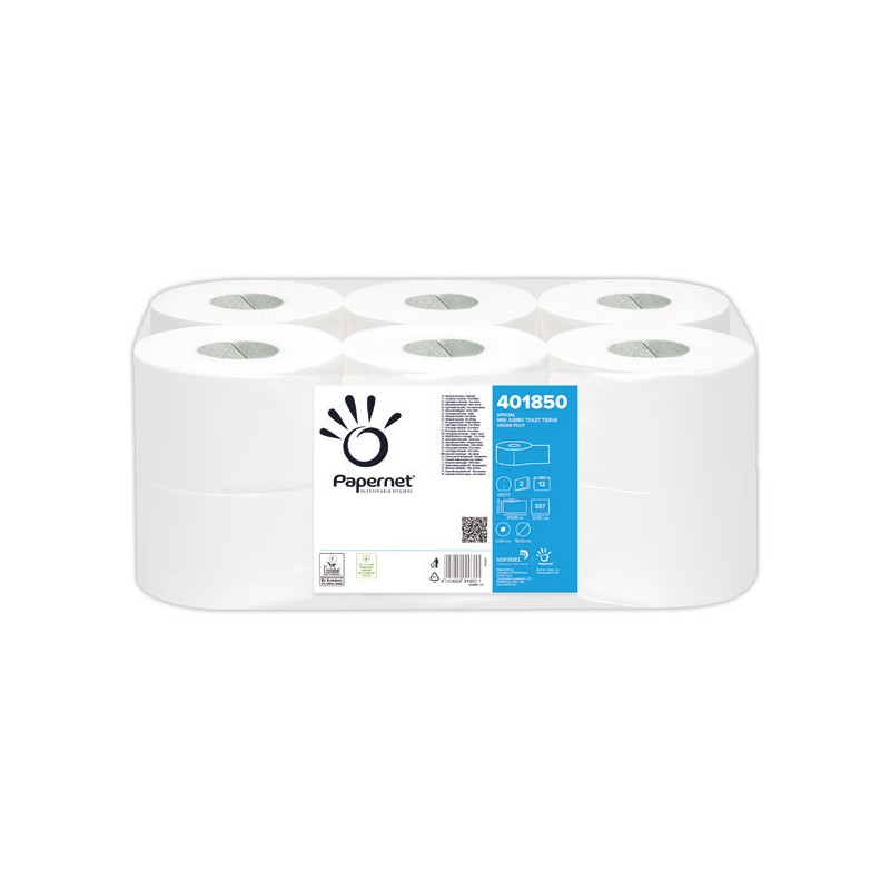 Rouleaux de Papier toilette mini jumbo170m économique  x12 - Fiducial