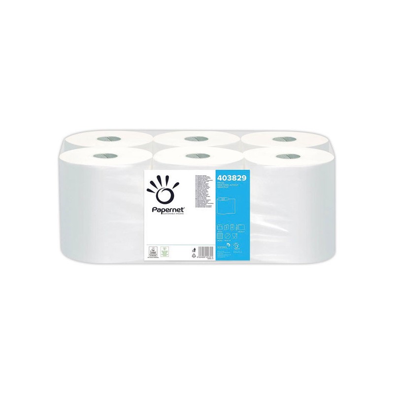 Rouleaux d'essuie-mains blanc  x6 - Fiducial