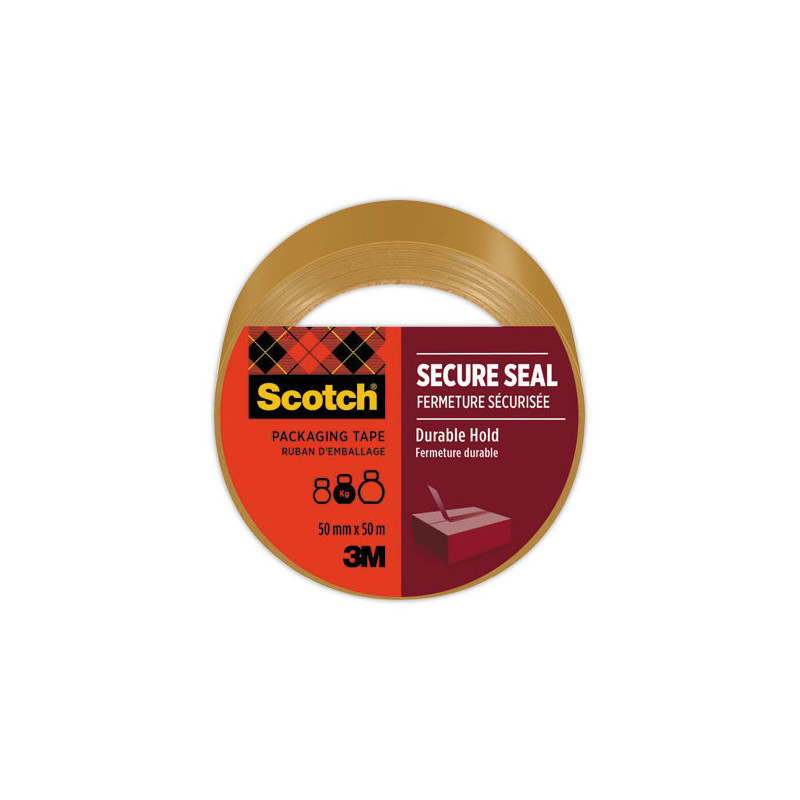 Ruban d'emballage Scotch® SECURE SEAL50 mm x 50 m Havane  - Fiducial