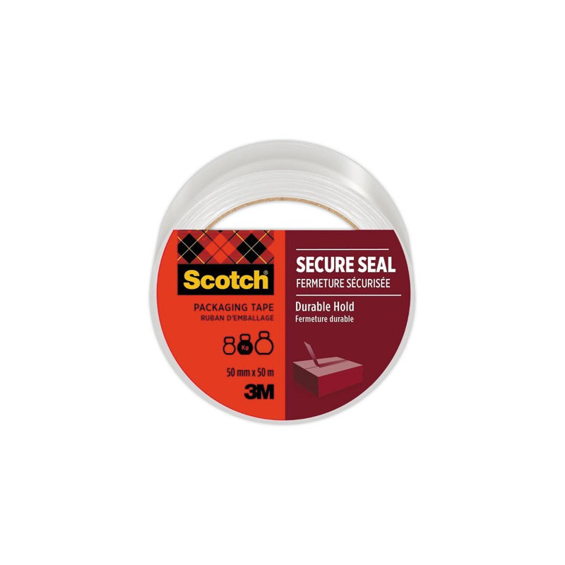 Ruban d'emballage Scotch® SECURE SEAL50 mm x 50 m Transparent  - Fiducial