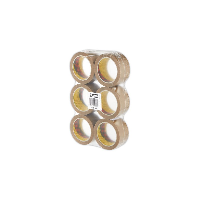 Rubans d'emballage Scotch® 371 Havane-50mm x 66m X6 rouleaux  x6 - Fiducial