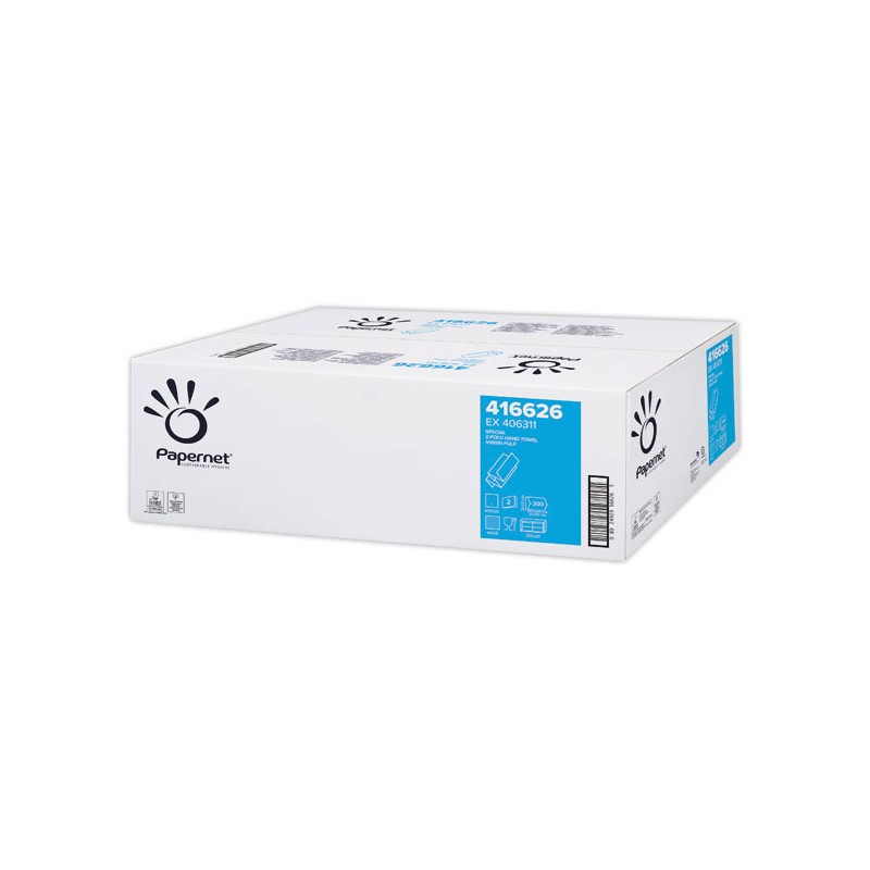 Essuie-mains 200 feuilles 22 x 24 cm enchevetrées 2 plis  x20 - Fiducial