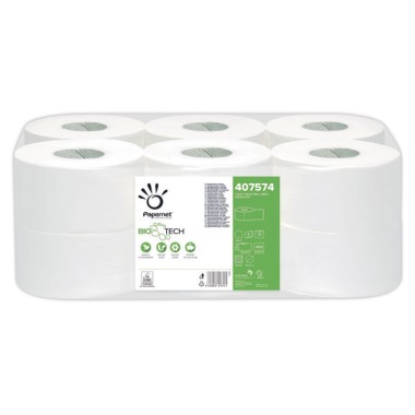 Papier toilette Mini JUMBO avec technologie Bio Tech  x12 - Fiducial