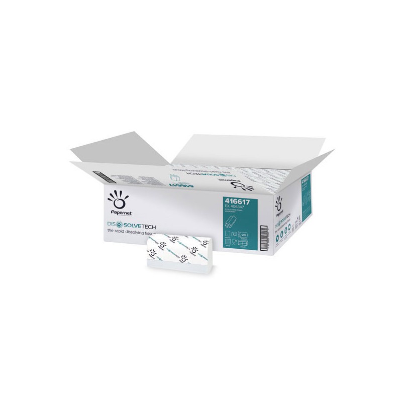 paquets de 200 feuilles Essuie mains DISSOLVETECH 24x20.3 cm  x20 - Fiducial