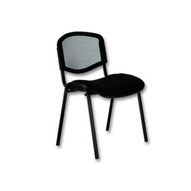 Chaise Iso confort - assise noire - dos résille noir  - Fiducial