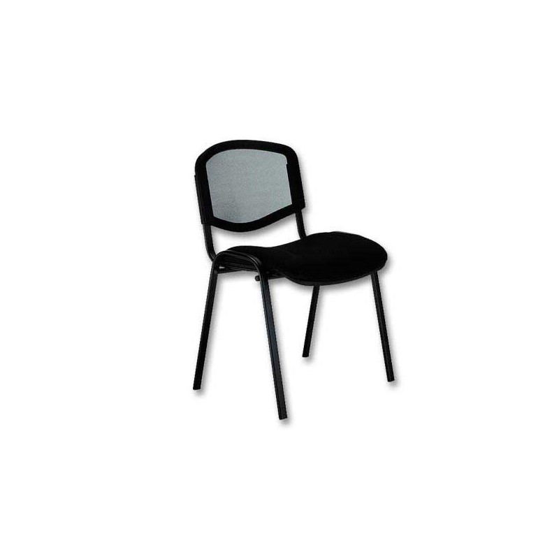 Chaise Iso confort - assise noire - dos résille noir  - Fiducial