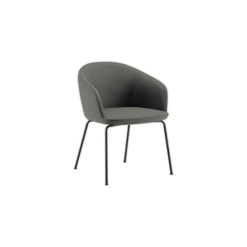 Fauteuil MILOS 4 pieds métal gris  - Fiducial