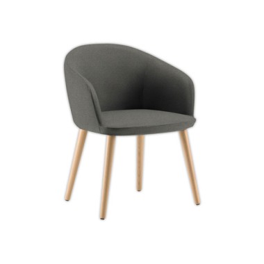 Fauteuil MILOS 4 pieds boisl gris  - Fiducial