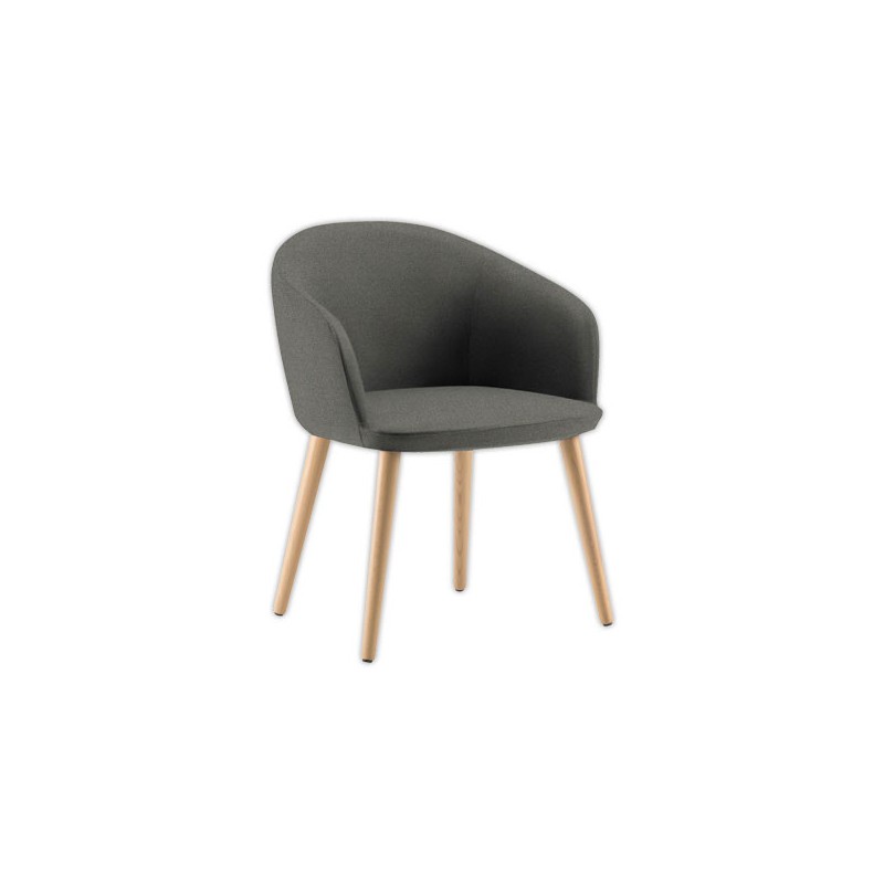 Fauteuil MILOS 4 pieds boisl gris  - Fiducial