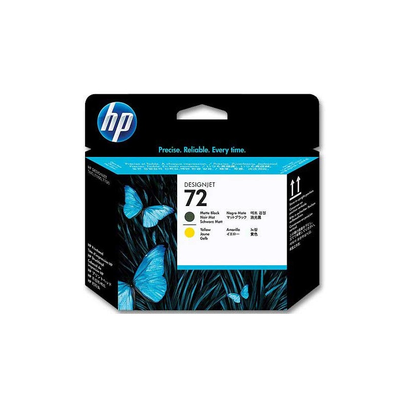 HP 72 tête d'impression noir et jaune C9384A  - Fiducial