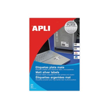 Planches d'étiquettes inaltérables laser 45,7x21,2mm 960 étiq. argent  x20 - Fiducial