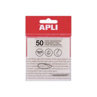 Paquet 50 feuilles de notes adhésives transparentes 75x75 mm blanc  - Fiducial