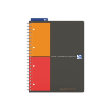 Cahier spirale Managerbook, A4, 160 p,L6+5x5, OXFORD Internat  - Fiducial