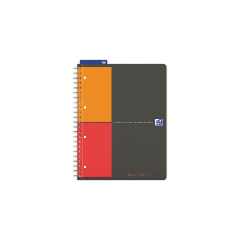 Cahier spirale Managerbook, A4, 160 p,L6+5x5, OXFORD Internat  - Fiducial