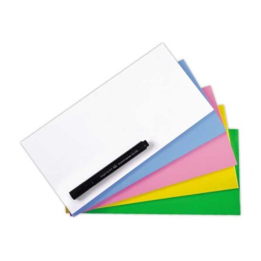 Notes magic chart 10 x 20 cm bleu, blanc, rose, jaune, vert  x500 - Fiducial