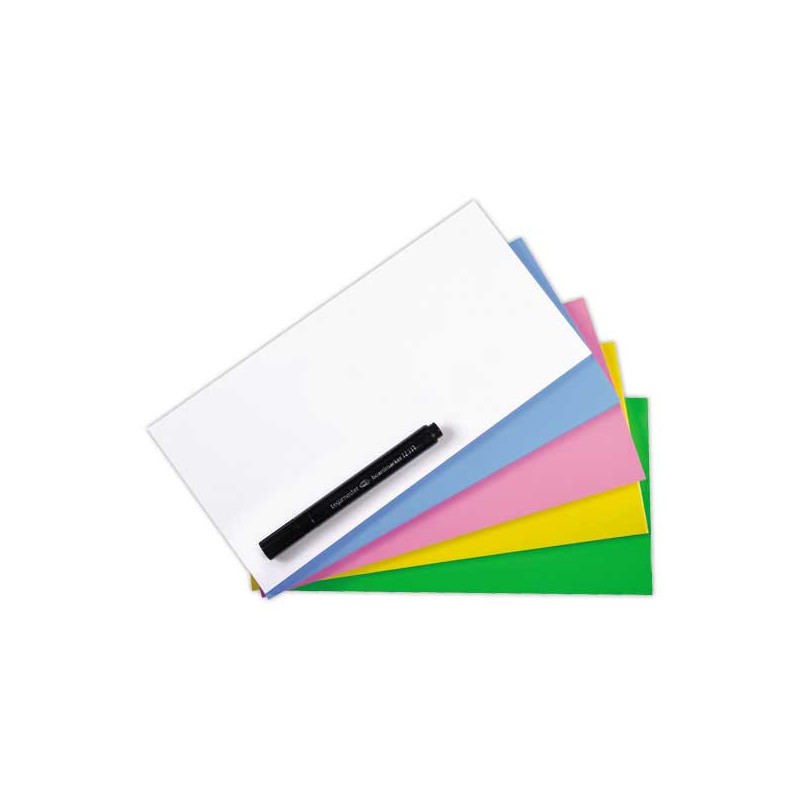 Notes magic chart 10 x 20 cm bleu, blanc, rose, jaune, vert  x500 - Fiducial