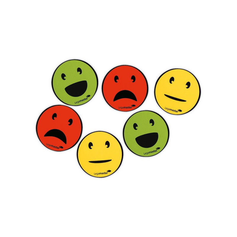 Emoticônes magnétiques Diamètre  50mm LEGAMASTER coloris assortis  x6 - Fiducial
