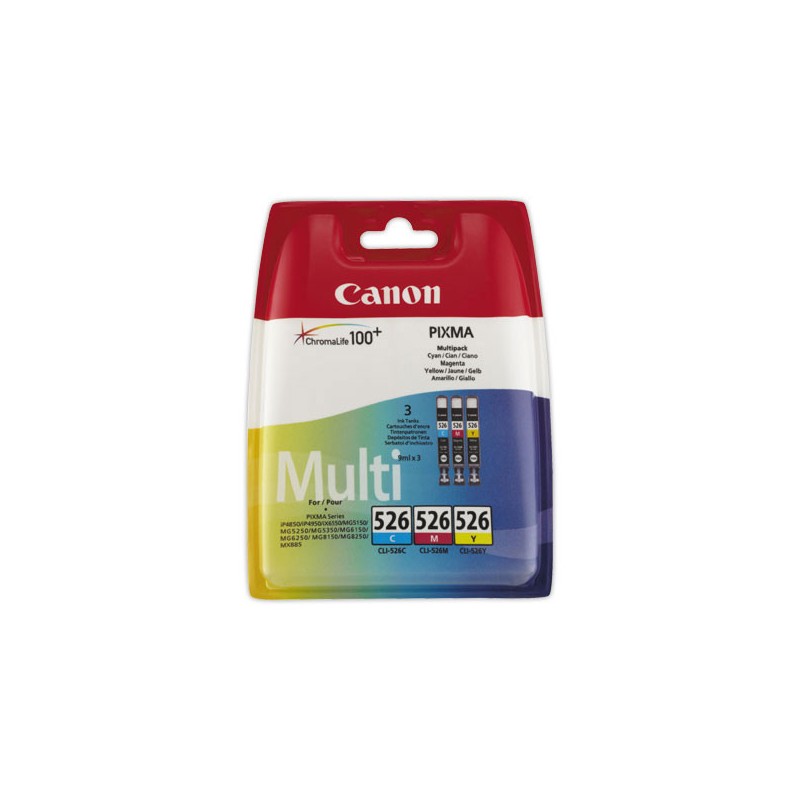 Pack cartouches CANON CLI-526 3 couleurs  x3 - Fiducial