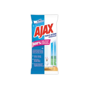 40 lingettes vitre Ajax  - Fiducial