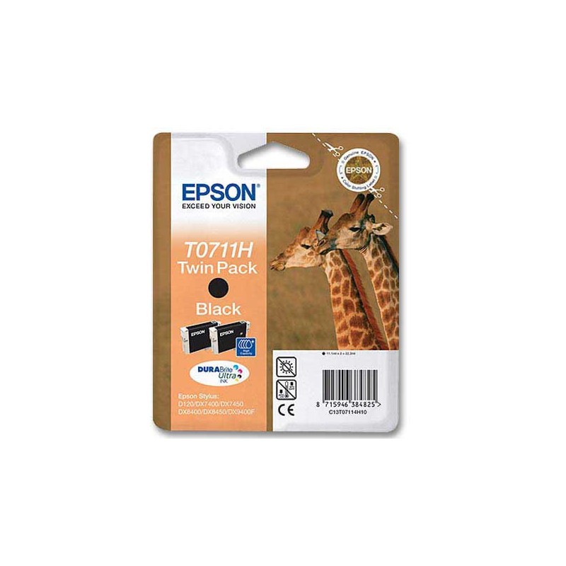 Cartouches EPSON T071 noire  x2 - Fiducial