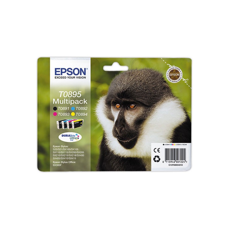 CARTOUCHES EPSON T0895 SINGE N.C.J.M MULTIPACK  x4 - Fiducial
