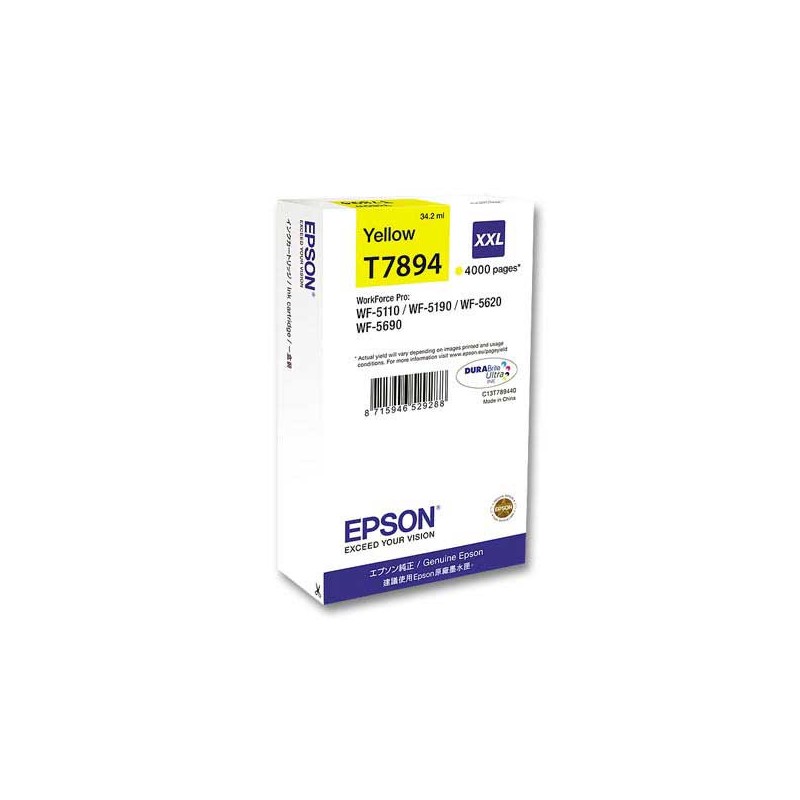 Cartouche EPSON C13T789340 jaune  - Fiducial