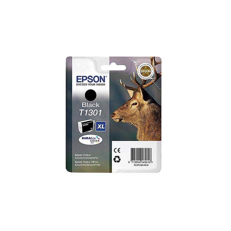 Cartouche EPSON T130 noire Cerf  - Fiducial