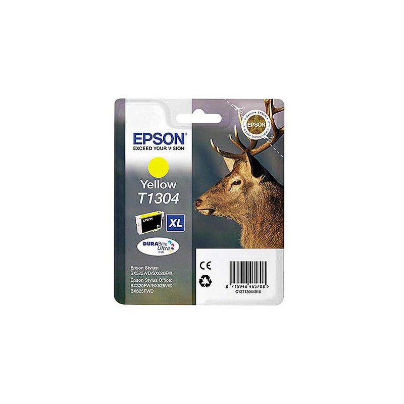 Cartouche EPSON T130 jaune Cerf  - Fiducial