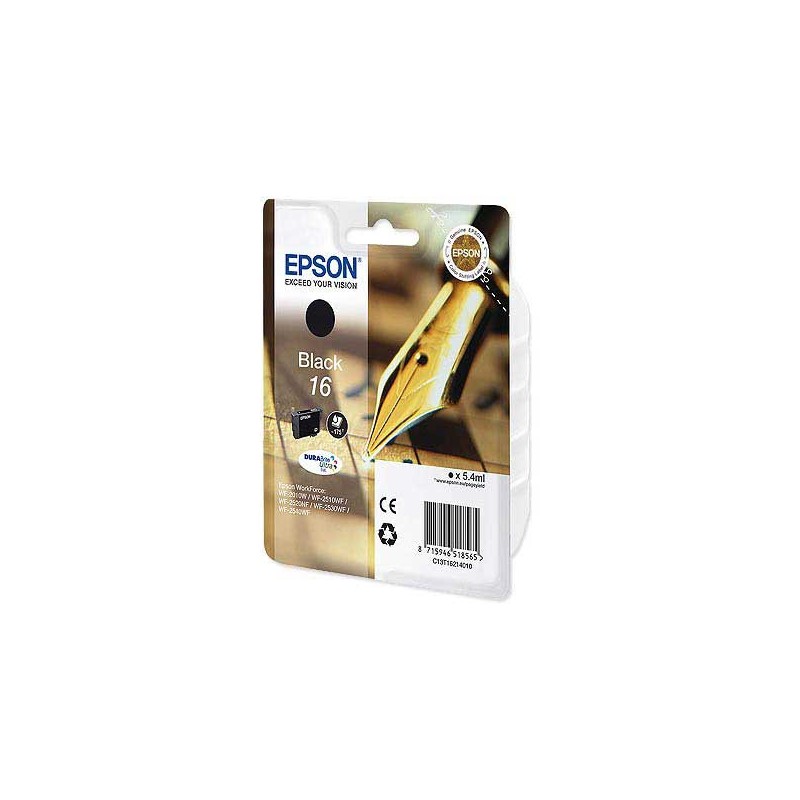 Cartouche EPSON T162 noire Stylo à plume  - Fiducial