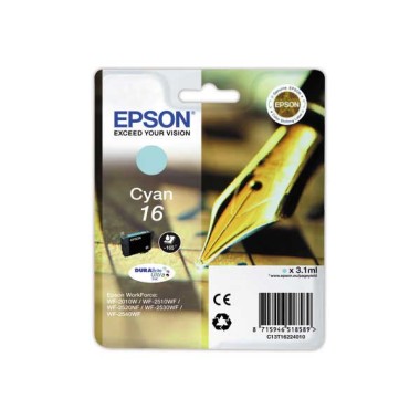 Cartouche EPSON T162 cyan Stylo à plume  - Fiducial