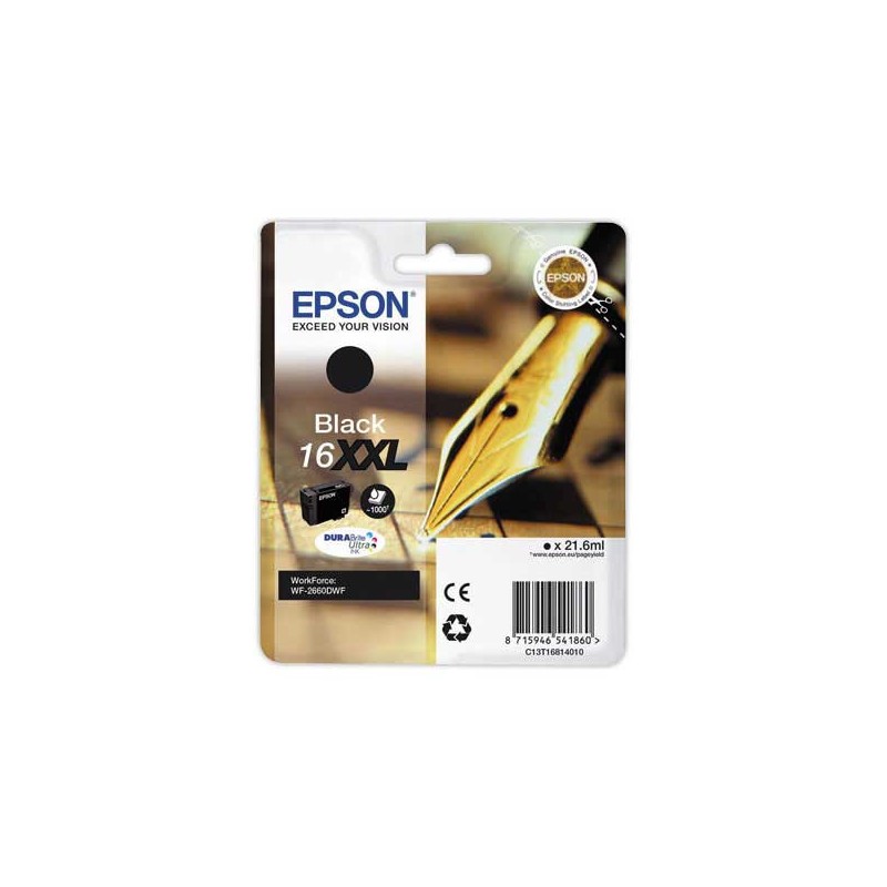 Cartouche Jet d'ence EPSON C13T16814010 noire  - Fiducial