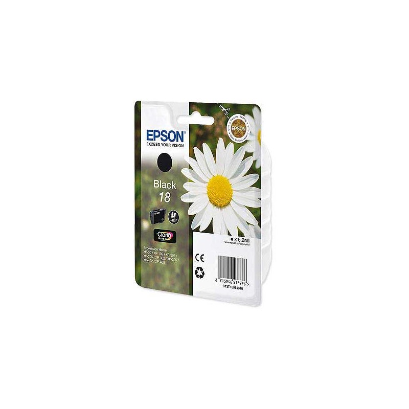 Cartouche EPSON T180 noire Paquerette  - Fiducial