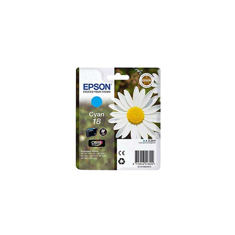 Cartouche EPSON T180 cyan Paquerette  - Fiducial