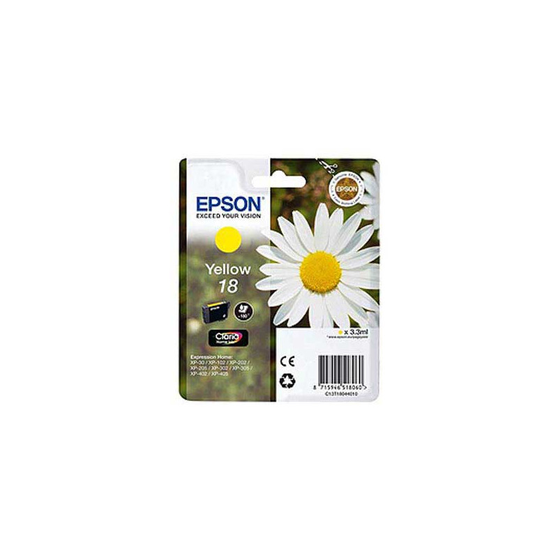 Cartouche EPSON T180 jaune Paquerette  - Fiducial