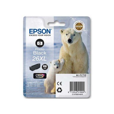 Cartouche Epson T2631 noire photo  - Fiducial