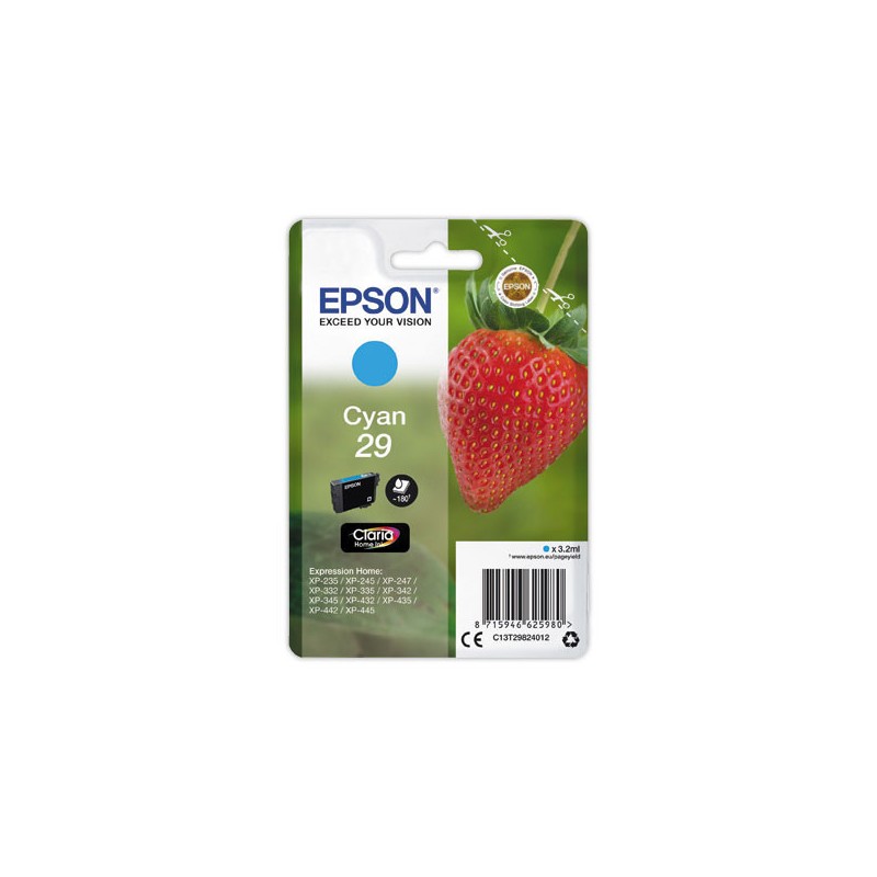 Cartouche Epson 29 Cyan "Fraise"  - Fiducial