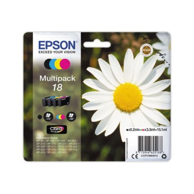 CARTOUCHES EPSON 18 N.C.J.M MULTIPACK Pâquerette  x4 - Fiducial