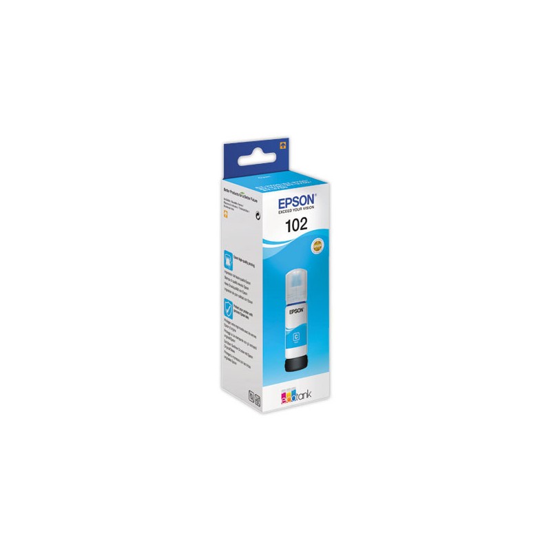 Bouteille d'encre cyan EPSON 102 ECOTANK  - Fiducial