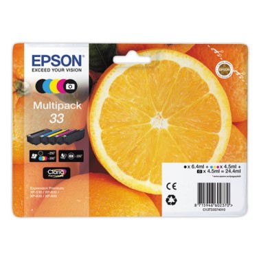 Cartouche Epson 33 NR .N PHOTO. C.M.JMULTIPACK  x5 - Fiducial