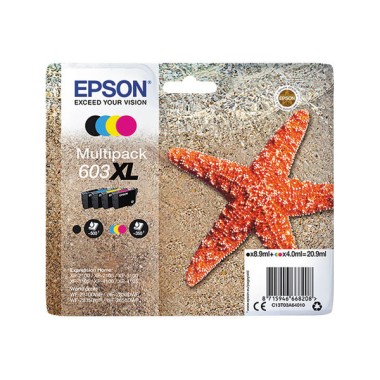 CARTOUCHES EPSON 603XL N.C.J.M MULTIPACK  x4 - Fiducial