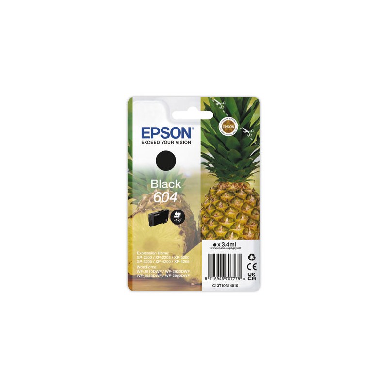 Cartouche Jet d'encre EPSON 604 noir  - Fiducial