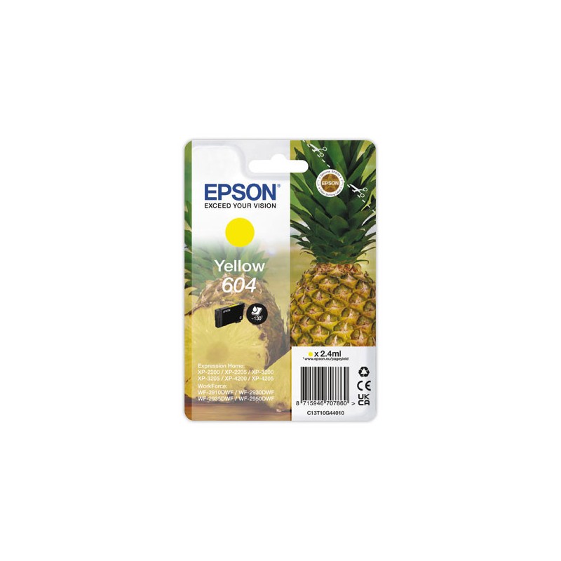Cartouche Jet d'encre EPSON 604 Jaune  - Fiducial