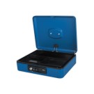 Caissette à monnaie 3 compartiments ouverture bouton poussoir bleu  - Fiducial
