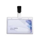 Porte-badges securité grainé 1 carte 8,6x5,4 cm avec pince plastique  x25 - Fiducial