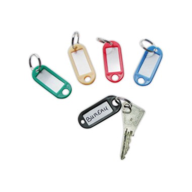 porte-clés avec étiquettes coloris assortis  x100 - Fiducial