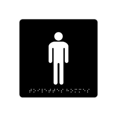 Plaque de signalisation "Toilettes Hommes" en Braille PAVO  - Fiducial